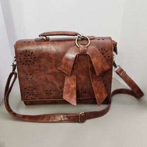 Briefcase Laptop Shoulder Bag For School Vegan Leather by ECOSUSI